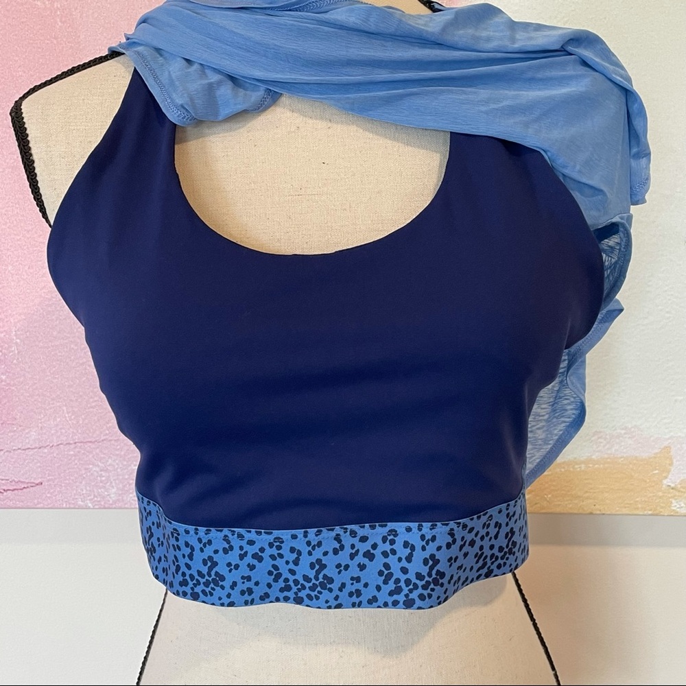 Fabletics Light Blue Racerback Tank Top with Built in Bra - Picture 6 of 7